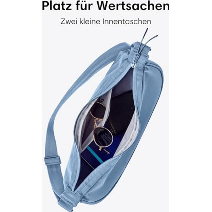 LARKSON Solveig Medium Crossbody Bag, Umhängetasche im Halbmond Design, Wasserabweisend, Blau – Bild 5