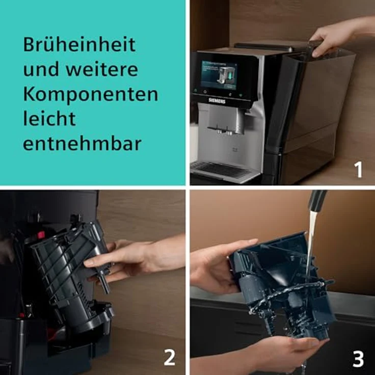 SIEMENS Kaffeevollautomat TQ727D03, farbiges Full-Touch-Display, Doppeltassenfunktion, sehr leise, schwarz – Bild 6