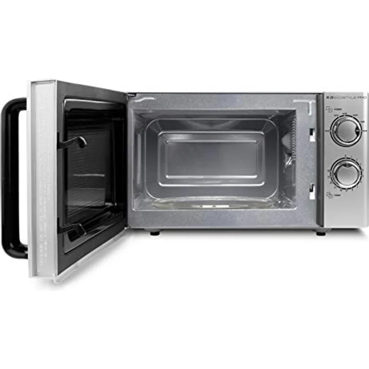 Caso M 20 Ecostyle Pro Mikrowelle, Standgerät, 20 Liter Garraum, 800 Watt, Drehteller 3311, Silber, Schwarz – Bild 3