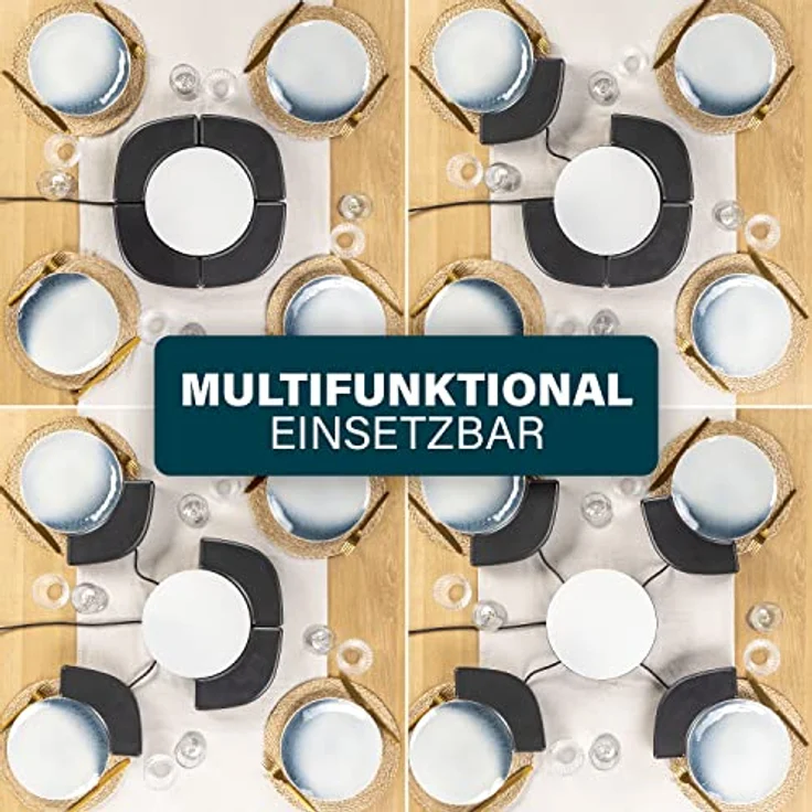 PRINCESS Tischgrill Dinner4all Circle - 4 einzelne Grillplatten - 4 x, innovatives Teppanyaki-Kocherlebnis, weiß - Preisvergleich – Bild 4