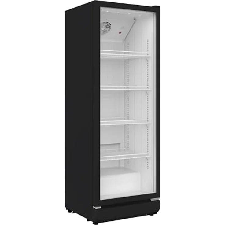 PKM Flaschenkühlschrank GKS168B, 300 Liter, Energieeffizienzklasse B, schwarz, mit LED-Innenbeleuchtung und 4 Drahtablagen – Bild 2