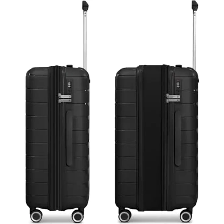 Franky London Serie Trolley Koffer, hartgepäck mittelgroß, 42 x 24 x 65 cm, Polypropylen, 59 L, 4 Doppelrollen, Zahlenschloss, leicht und robust – Bild 3