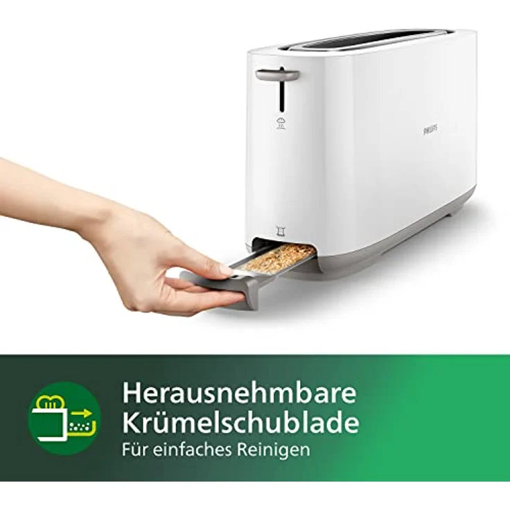Philips HD2590-00 Gitter Broten Daily weiß, 1 Schlitz Extra lange, Knopf Warmhalterost – Bild 4