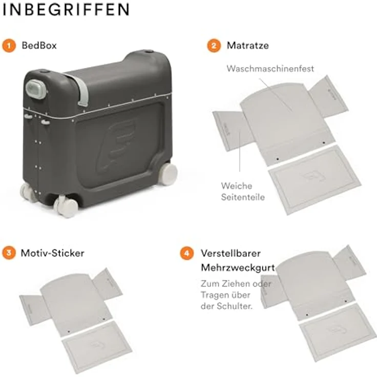 Stokke JetKids BedBox, Kinderkoffer mit Bettfunktion, 4 Rollen, zulässig als Handgepäck – Bild 5
