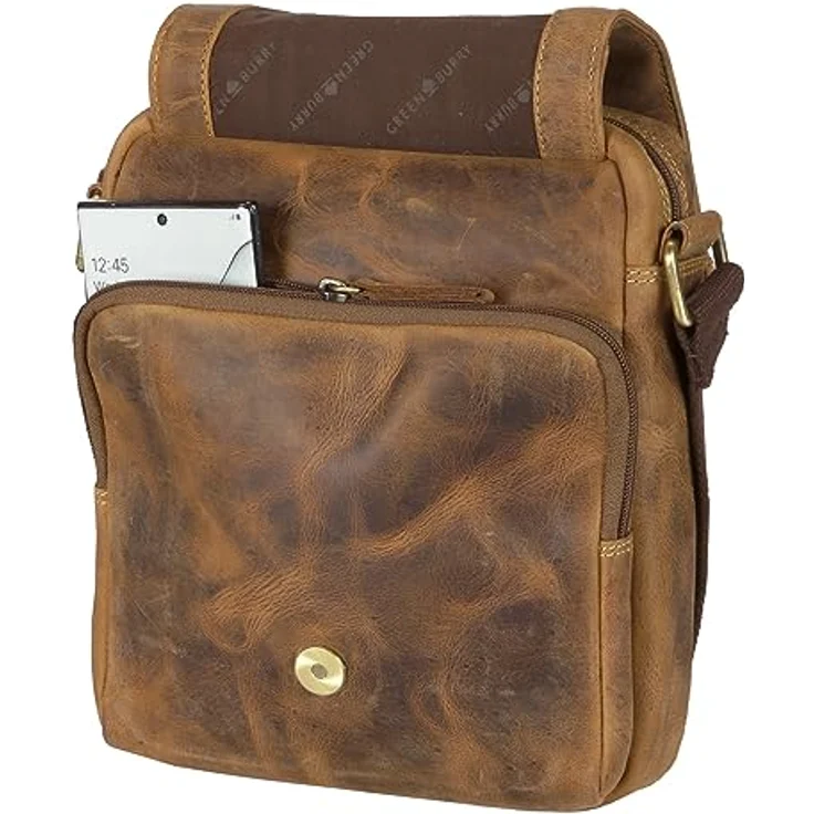 Greenburry Vintage Umhängetasche aus 100% Leder, 20 cm, braun – Bild 5
