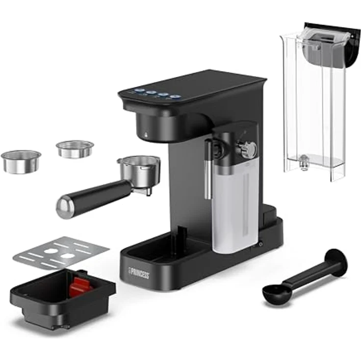 Princess 249422 Espressomaschine, 0,8 l, für gemahlenen Kaffee, 1400 W, schwarz – Bild 9