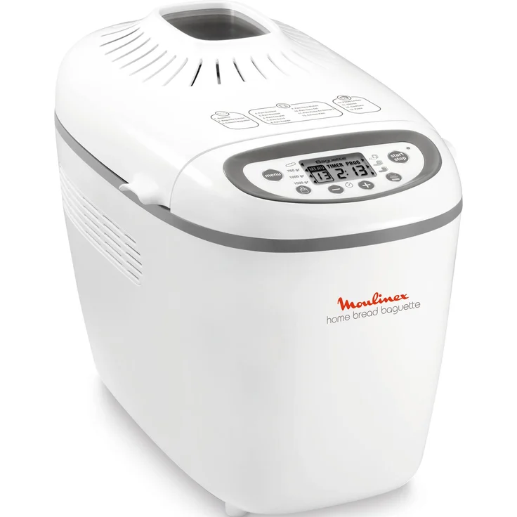 Moulinex Home Bread Baguette, Brotbackautomat mit 16 Programmen für Brot und Baguette, Weiss