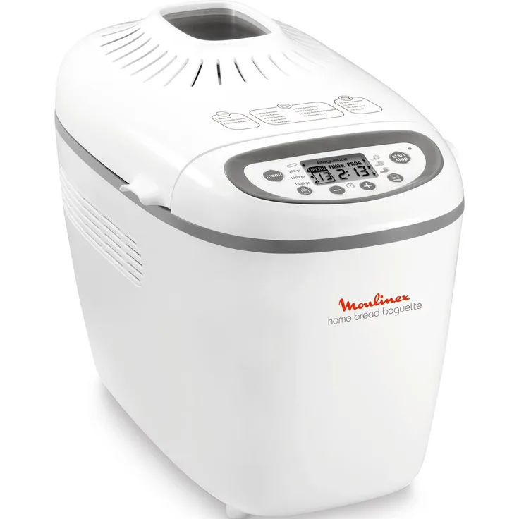 Moulinex Home Bread Baguette, Brotbackautomat mit 16 Programmen für Brot und Baguette, Weiss