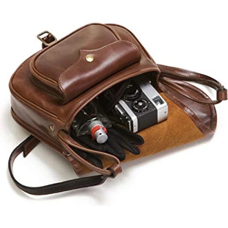 Mika BONNY Schultertasche, elegante Damentasche aus Sattelleder, braun – Bild 4