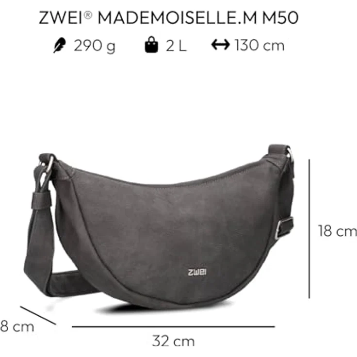 Zwei Mademoiselle.M Umhängetasche, 32 cm, stilvolle Handtasche für den täglichen Gebrauch – Bild 2