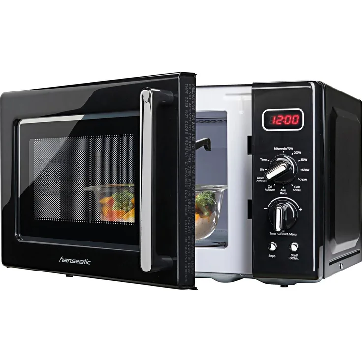 Hanseatic Mikrowelle AG720CE6-PM, 20 l, 700 W Mikrowelle, 1000 W Grill, rot, mit Auftaufunktion und 8 Automatikprogrammen