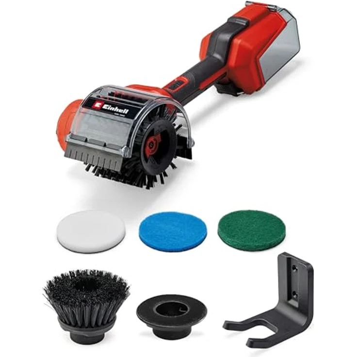 Einhell Akku-Oberflächenbürste PICOBELLA 18/90 Power X-Change (18 V, kabellose Reinigungsbürste, Spritzwasserschutz, inkl. 2x Bürste, 3x Reinigungspad, Wandhalterung, ohne Akku) – Bild 1