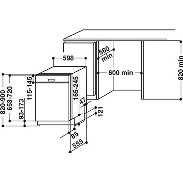 Whirlpool WRIC3C34PE, vollintegrierte Spülmaschine 60 cm mit 14 Maßgedecken, 44 dB, 8 Programmen und Natural Dry – Bild 3