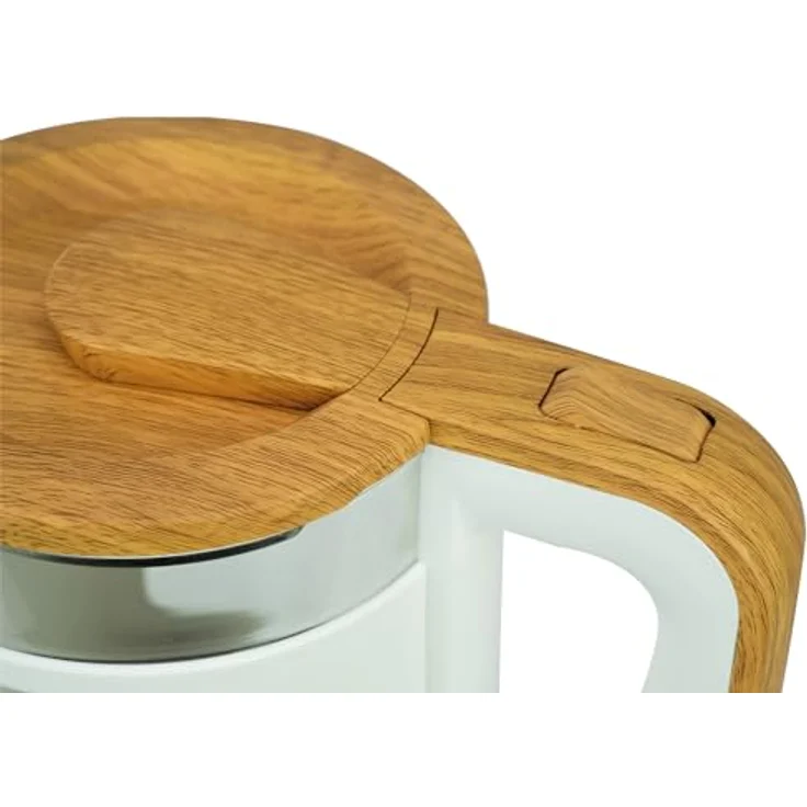 Jocca Elektrischer Wasserkocher 1,8 Liter Nature Line| Schneller Kocher| 360º drehbare Basis| Automatische Abschaltung| Elegantes Design| Borosilikatglas| Weiß – Bild 4
