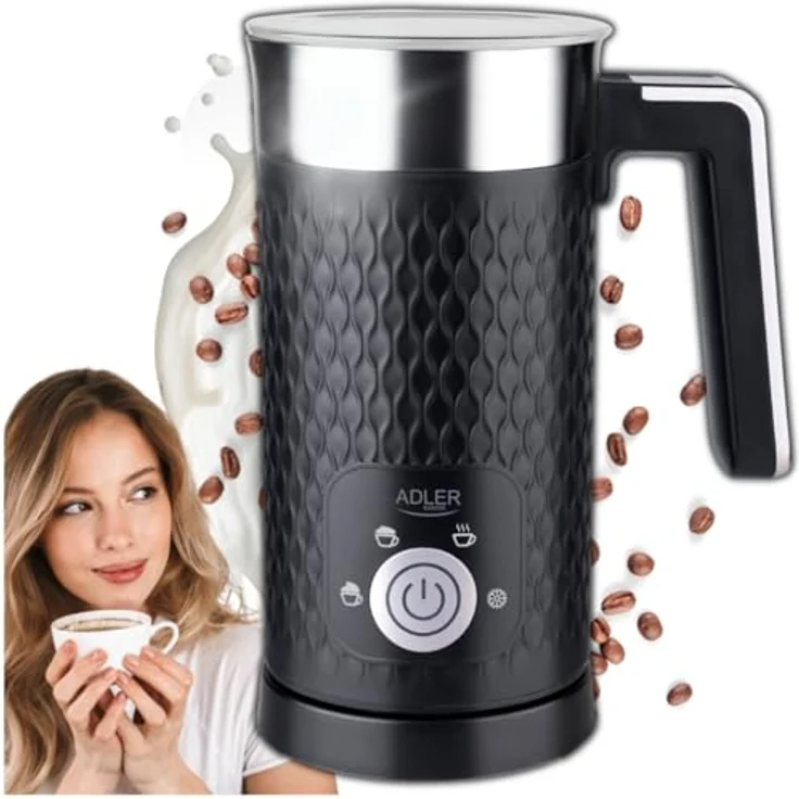 Adler AD 4494 d Milk frother, Frothing and heating, Black, Milchaufschäumer, Schwarz – Bild 5