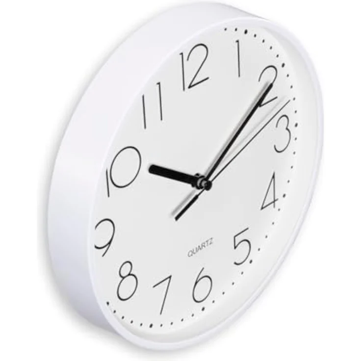 Hama Wanduhr Salina (ohne Tickgeräusche, geräuscharm, Ø 22cm, große Ziffern, analog, inkl. Batterie) weiß – Bild 2