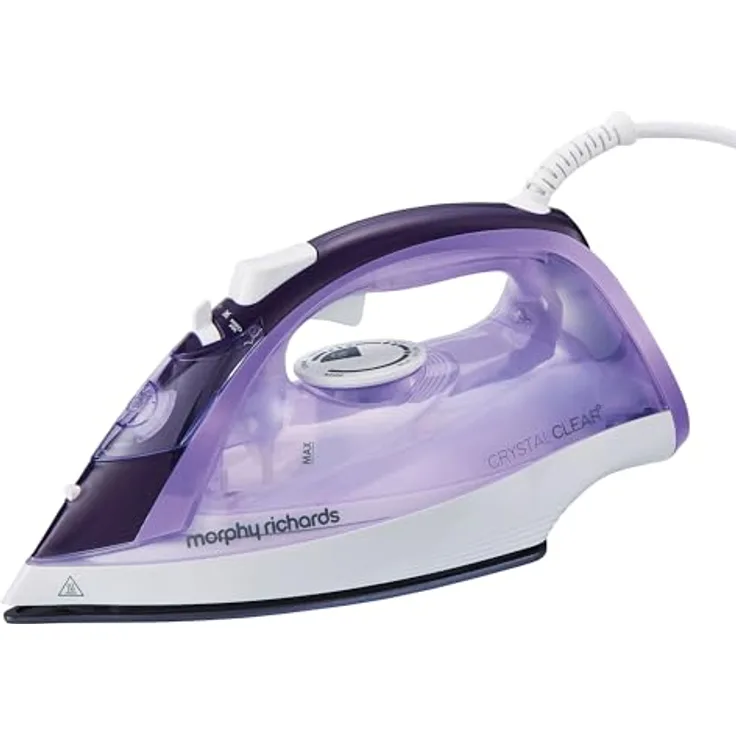 Morphy Richards Dampfbügeleisen Kristall klar Wassertank 2400 W Amethyst 300301, 2,5m langes Kabel, 40 g/min Dampf, 115 g Steam Boost