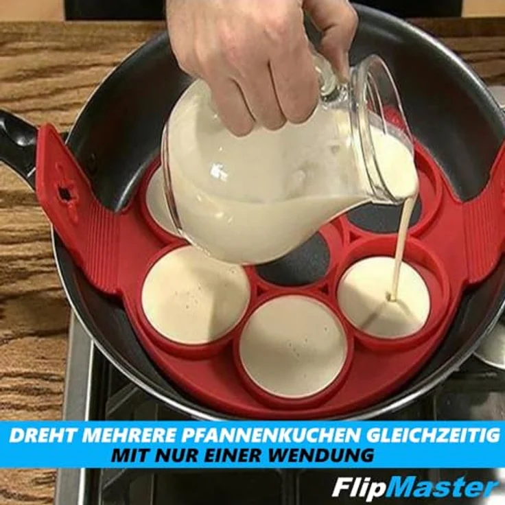 MAVURA FlipMaster Flipper-Form Pfannenwender Silikon Eier, Pfannkuchen Maker Omelett Wender Küchenhelfer Backform – Bild 3