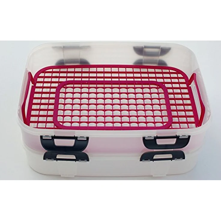 JP Aufbewahrungsbehälter Partycontainer 2 Etagen und Tragegriff pink, Vorratsdose mit 40x30x18 cm Maßen – Bild 2