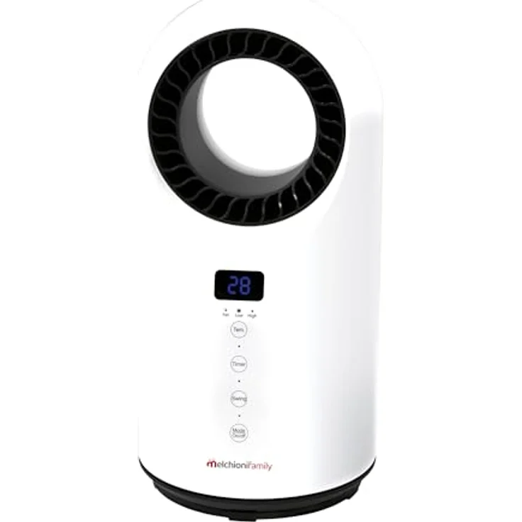Melchioni STORM Heizlüfter Keramik ohne Flügel, LED-Display, Timer 12 H, Oszillation, 1000 W/1500 W, weiß – Bild 1