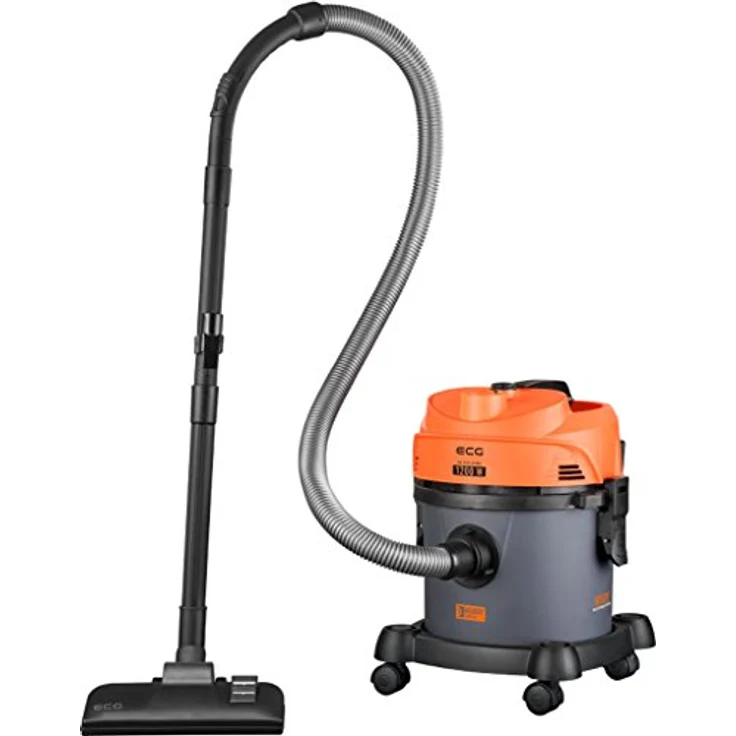 ECG VM 2120 Hobby Nass- und Trockensauger, Haus- & Garagen- & Autoreinigung, Nass- & Trockenfunktion, 12 l, 1200 W, Orange-grau-schwarz – Bild 3