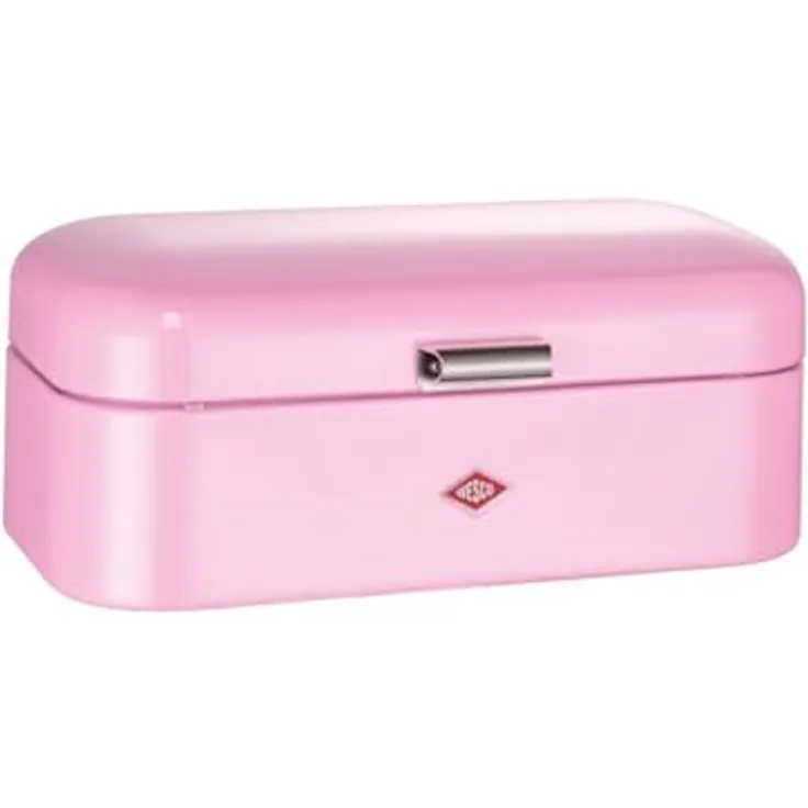 WESCO Grandy Brotkasten, pink, pulverbeschichtetes Stahlblech, Lüftungslöcher und stabiler Handgriff, 41 x 25,5 x 16,5 cm