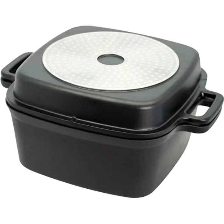 ELO Basic – Multifunktionstopf-Set Cubus, Aluminiumguss, hochwertige Antihaftversiegelung, kratzfest, backofenfest, für alle Herdarten, silber – Bild 4