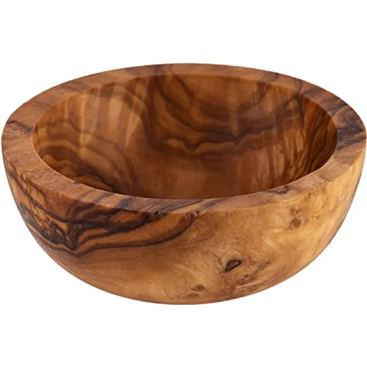 APS 1024 Schale, 4er Set OLIVE aus Olivenholz Ø 6 cm, H: 2 cm (Jedes Teil ist ein Unikat. Farbe und Maserung kann abweichen.)