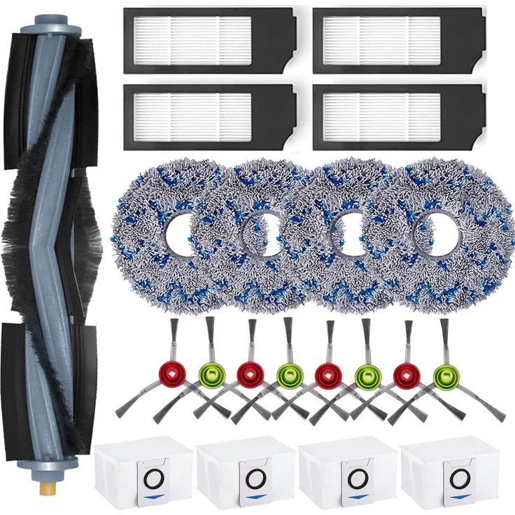 FELIXLEO Saugroboter Zubehör-Set für Ecovacs DEEBOT X1 OMNI, 1-tlg. Set mit Hauptbürste, Wischpads, HEPA-Filtern und Seitenbürsten, langlebig und einfach zu installieren