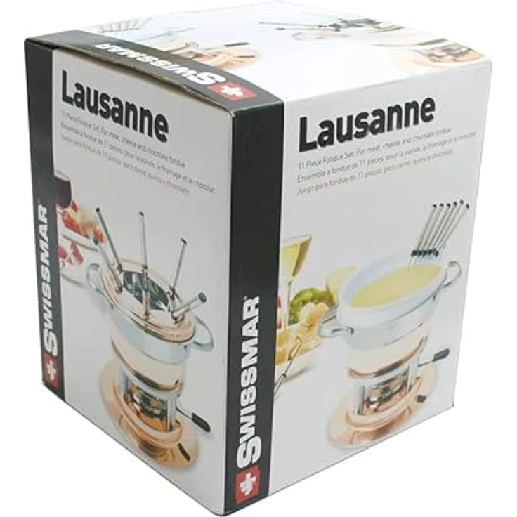Swissmar F66415 Lausanne Fondue Set 11-teiliges, Kupfer/Edelstahl, 1.8L, Fondue-Set für Fleisch, Käse und Schokolade, für 6 Personen, Geschenkset – Bild 9