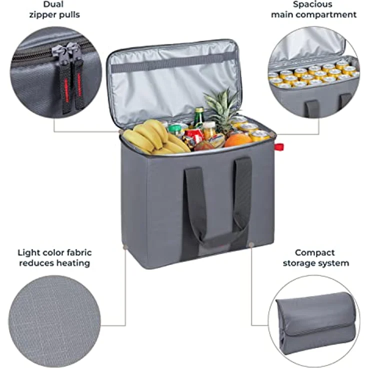 Resto KÜHLTASCHE/30L 5530, Kühlbox aus strapazierfähigem Polyester mit PEVA-Isolierung, 30 Liter Fassungsvermögen, inklusive seitlicher Aussentasche – Bild 4