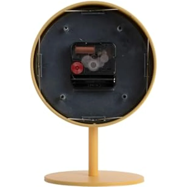 Karlsson Tischuhr Stark, gelbe Metall Uhr, rund, 15 cm Durchmesser, moderne Dekoration – Bild 4