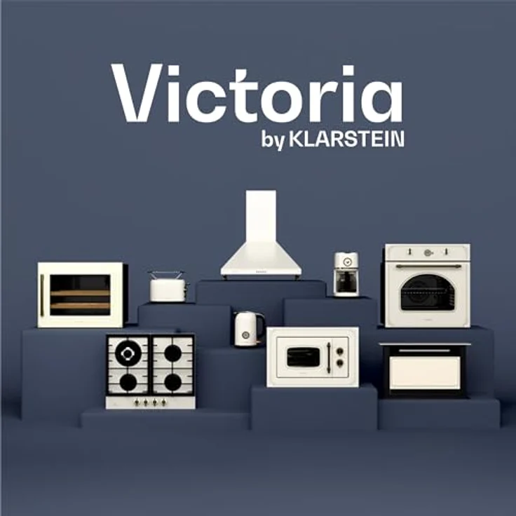Klarstein Victoria Frühstücksset, 2-Scheiben-Toaster mit Brötchenaufsatz, 1,7L Wasserkocher, 12 Tassen Filterkaffeemaschine, Retro Design, Warmhaltefunktion, Cream – Bild 9