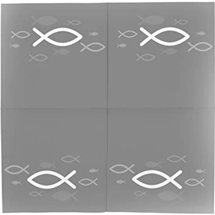 itenga Servietten Papier Fisch 30 x 30 cm, 3-lagig, 40 Stück für Taufe, Kommunion, Konfirmation, grau – Bild 4