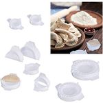 Relaxdays Ravioli Former 9er Set, Maultaschen, Empanada & Piroggen Ausstecher, rund, versch. Größen, Kunststoff, weiß, 10030739