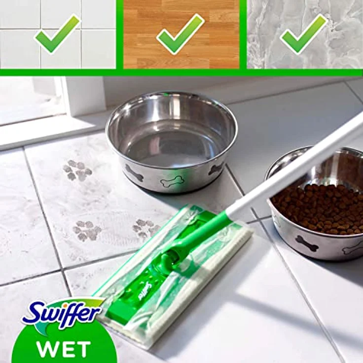Swiffer Bodenwischer Feuchte Bodentücher Nachfüllpack Mit Zitrone Frischem Duft 10x, Für Eine Schnelle Und Einfache Reinigung, Lemon, Grün/Weiß – Bild 4