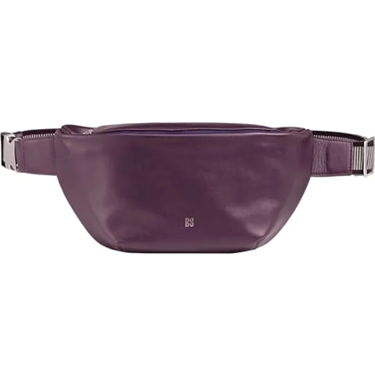 DuDu Tenerife Gürteltasche aus 100% Leder, 31 cm, tief lila