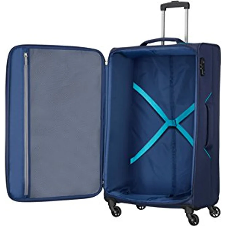 American Tourister Holiday Heat Spinner 79.5 cm, 3.8 KG, 108 L, Navy Blue - Gut organisierter Innenraum, Kontrastfarbige Nähte, integriertes TSA-Zahlenschloss – Bild 3