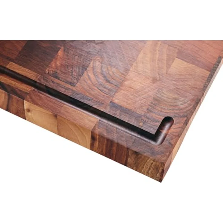 GEFU Tranchierbrett ENNO aus Walnussholz, Hackblock mit Saftrinne und Antirutschfüßen – Bild 3