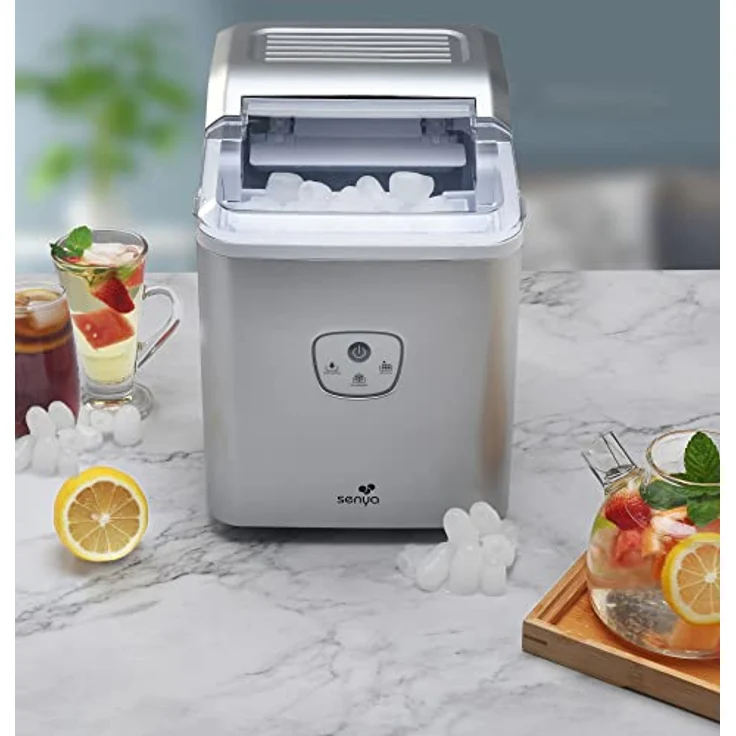 Senya SYCP-IM002, Eiswürfelmaschine aus Kunststoff, 12 kg/24 Stunden, 1,6 l Behälter, leise, silber – Bild 4