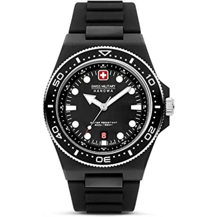 Swiss Military Hanowa Herren Analog Quarz Uhr mit Silikon Armband SMWGN0001180