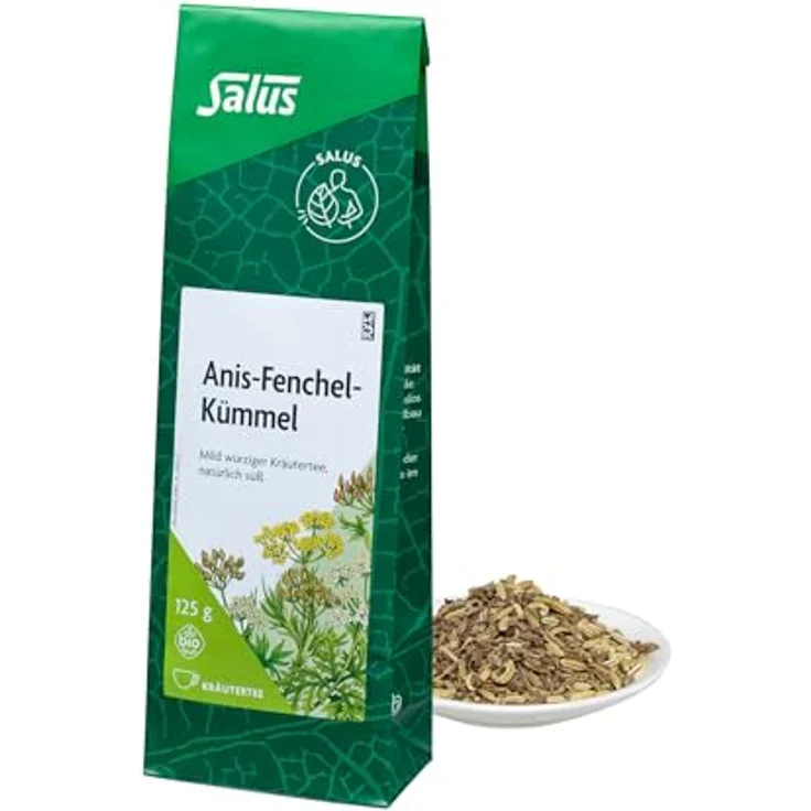 Salus Anis Fenchel Kümmel Bio, Teemischung aus hochwertigen Bio-Zutaten, 125 g – Bild 1