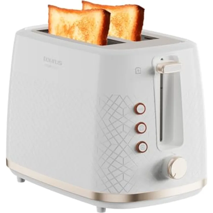 Taurus Fusion Crunch Toaster, 2 Schlitz Toaster mit 800 W, 7 Bräunungsstufen, Funktionen: Abbrechen, Aufwärmen, Auftauen, Selbstzentrierung, Krümelfach
