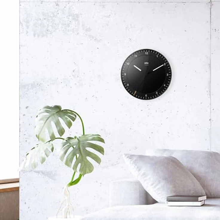 Braun Klassische Funkwanduhr in Schwarz/präzises Leisegangwerk/Sekundenzeiger mit Floating-Effekt (ohne Ticken) / gehärtetes Glas/Durchmesser 30 cm/Modell BC17B-DCF – Bild 5