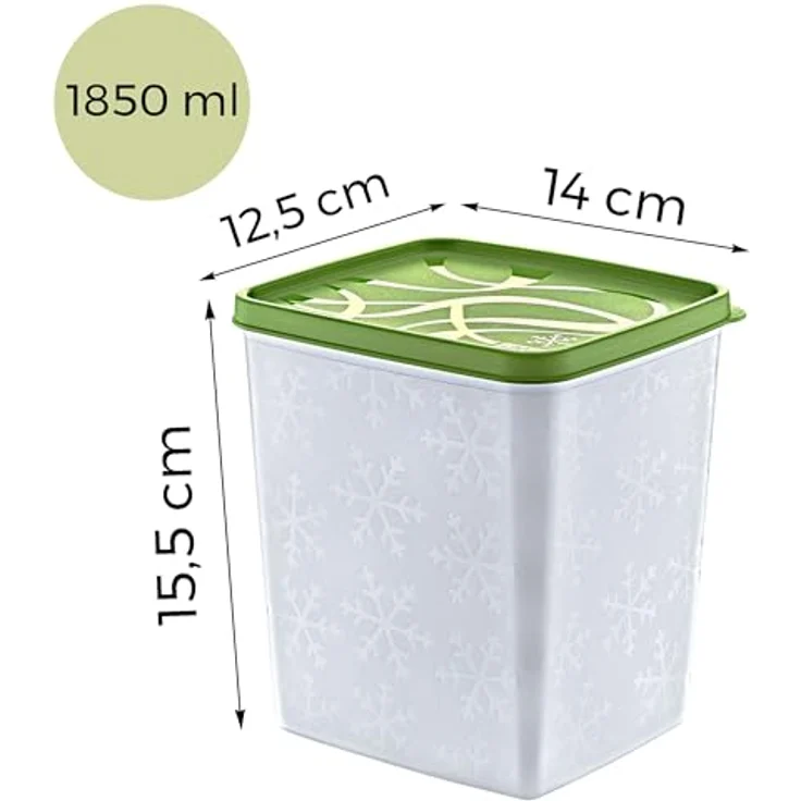 Annastore 6 x hochwertige Tiefkühldosen von -20°C bis + 100°C - Gefrierdosen - Luftdicht - Tiefkühlboxen - Gefrierboxen - Vorratsdosen (6 x 1850 ml) – Bild 3