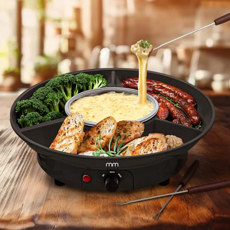 MikaMax Elektrisches Fondue-Set – Fondue für Käse und Schokolade, Electric Fondue, 260 ml – Inklusive 2 Gabeln – Bild 2
