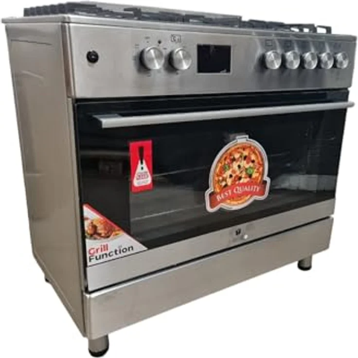 Gasline GAG90GOXEL Standherd Gasherd 90cm mit 5 Brennern Elektro Backofen Erdgas Flüssigas, Edelstahldesign – Bild 2