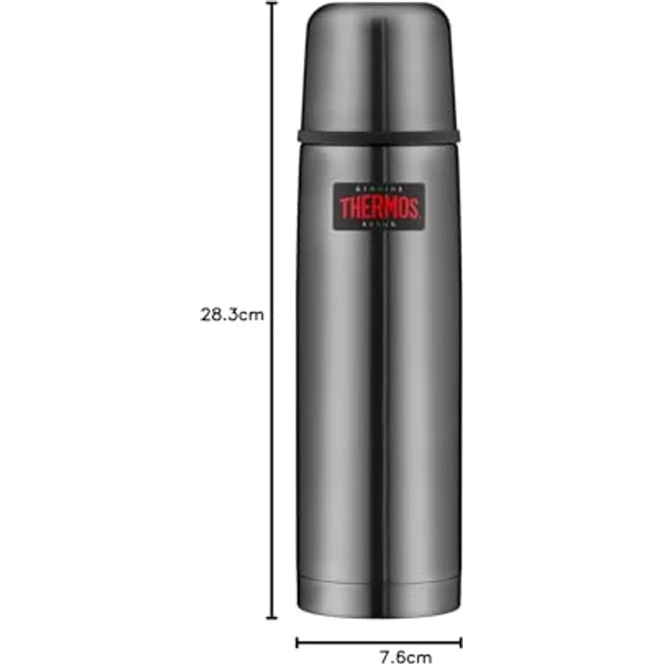 THERMOS 4019.218.075 Thermosflasche Light & Compact, Edelstahl Cool Grey 0,75 l, Spülmaschinenfest, 18 Stunen heiß, 24 Stunden kalt – Bild 9