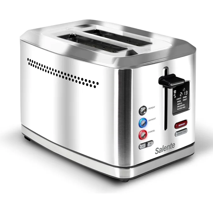 Salente ToastMax, Toaster mit digitalem Display und edlem Edelstahl-Design