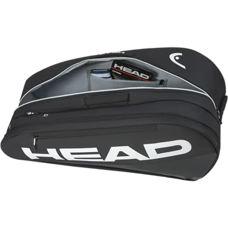 Head Sporttasche Tour Racquet Bag L BK, für 7-9 Tennisschläger, strapazierfähiges Polyester, gepolsterte Schultergurte – Bild 6